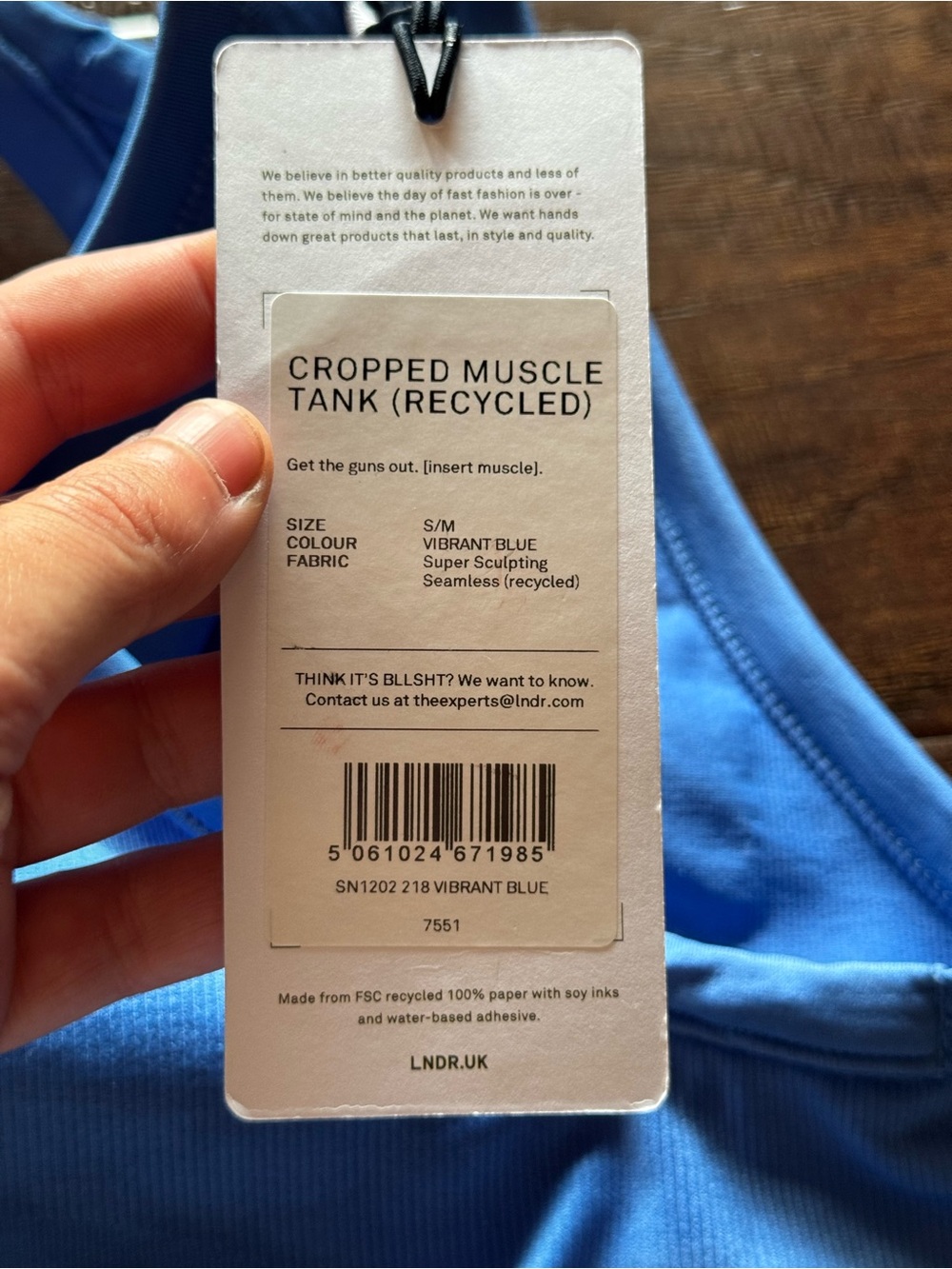 Women’s Blue Racerback Tank Top - Picture 6 of 6